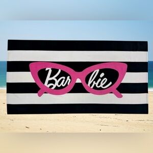 Barbie Black and White Stripe Beach Towel